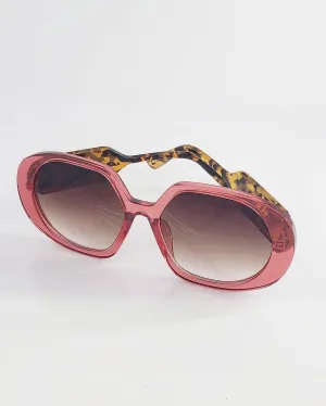 Savage Look Round Sunglass Rose