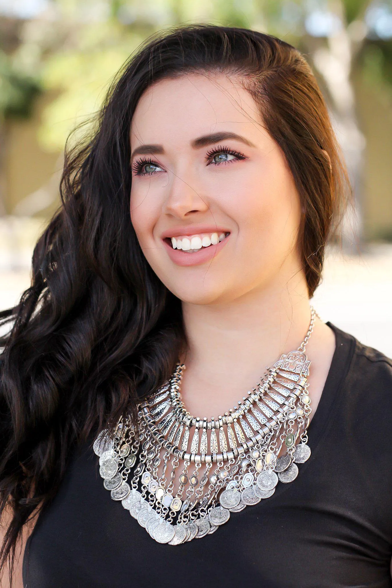 Silver Boho Statement Necklace