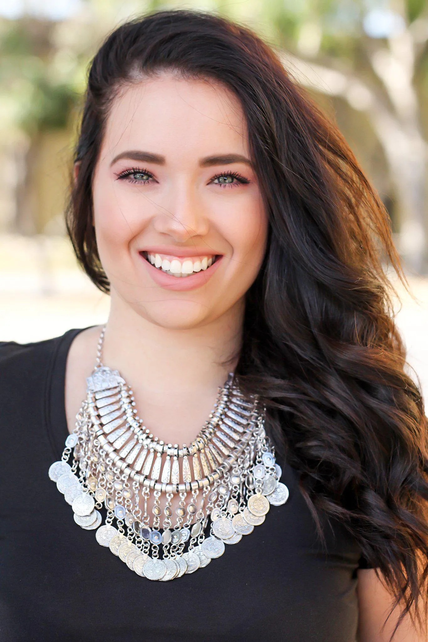 Silver Boho Statement Necklace