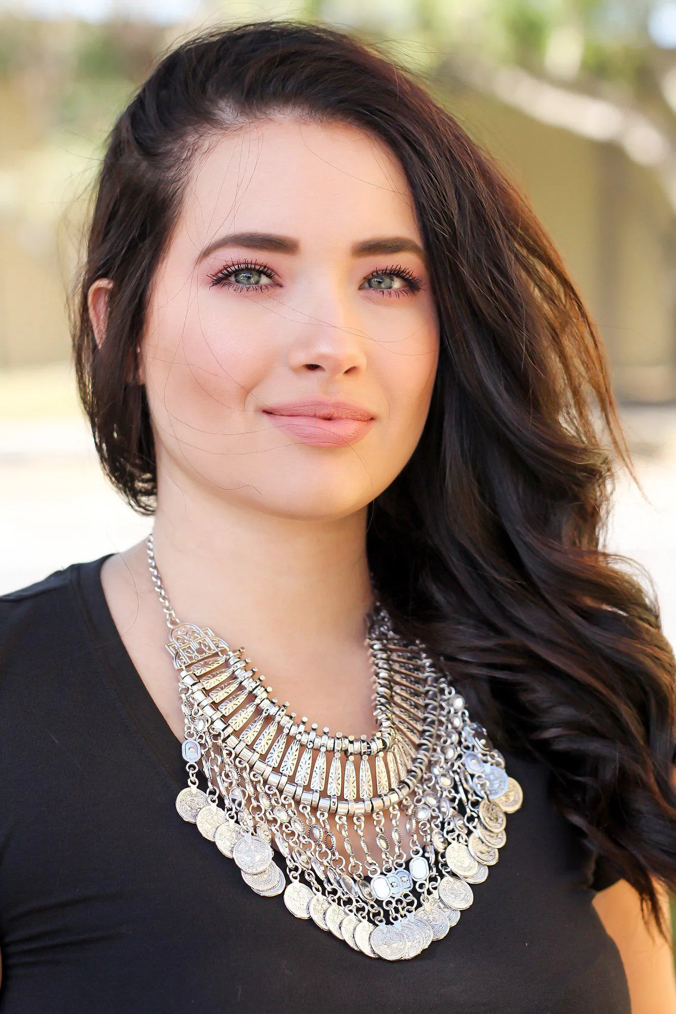 Silver Boho Statement Necklace