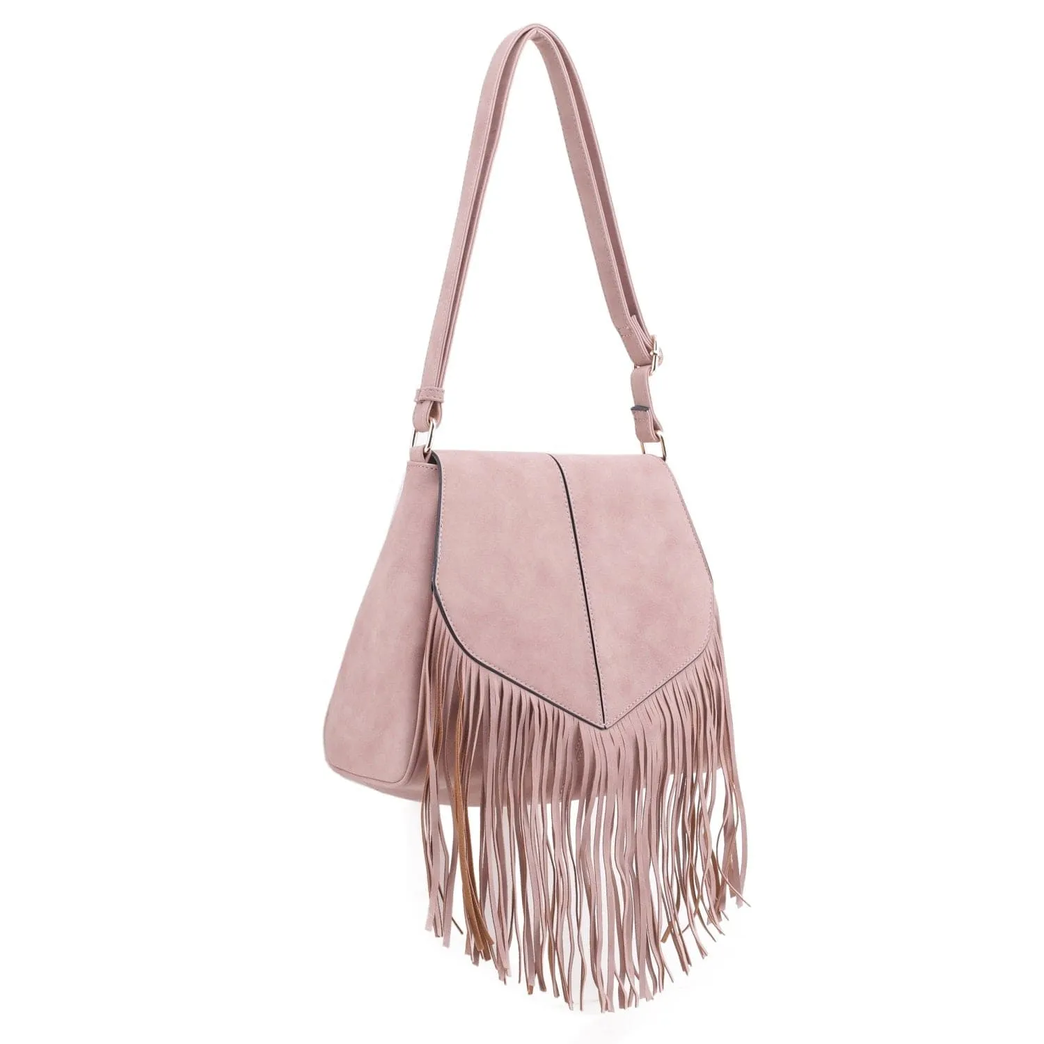 SJ20308 Michelle Boho Fringe Vegan Suede Crossbody Bag