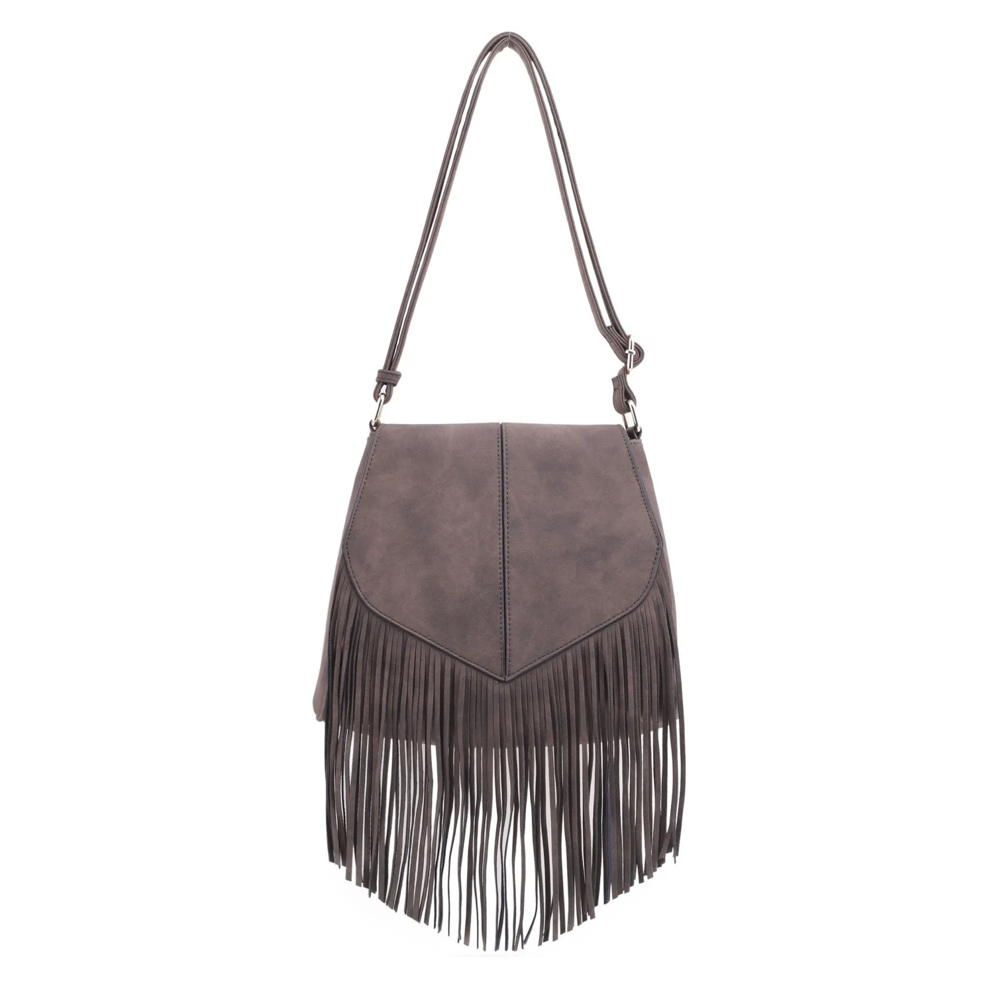 SJ20308 Michelle Boho Fringe Vegan Suede Crossbody Bag