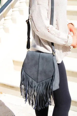 SJ20308 Michelle Boho Fringe Vegan Suede Crossbody Bag