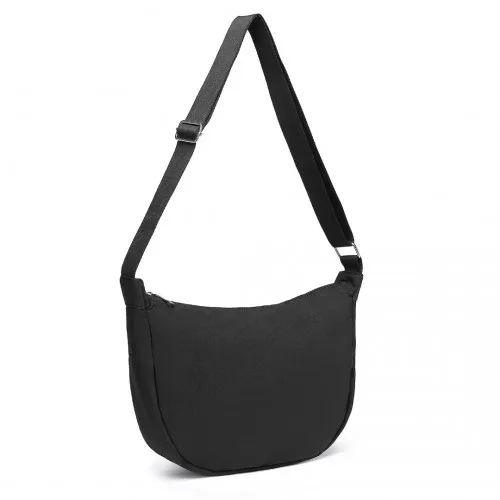 Stylish & Durable Water-Resistant Nylon Crossbody Bag - Adjustable Cotton Strap, Black