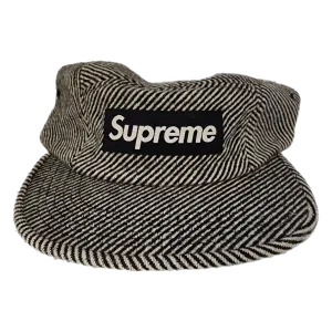 Supreme Wool Stripe Camp Black & White Hat