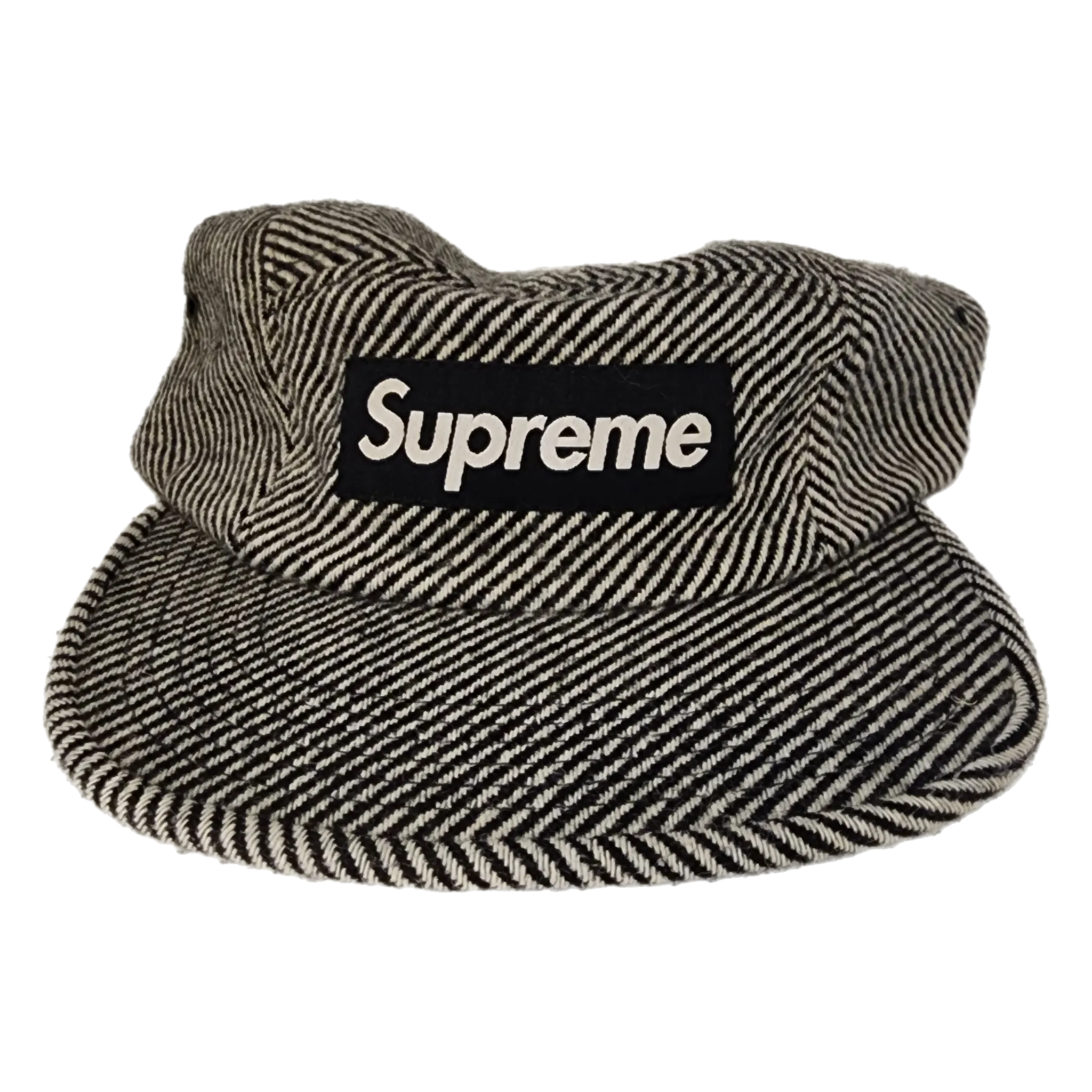 Supreme Wool Stripe Camp Black & White Hat