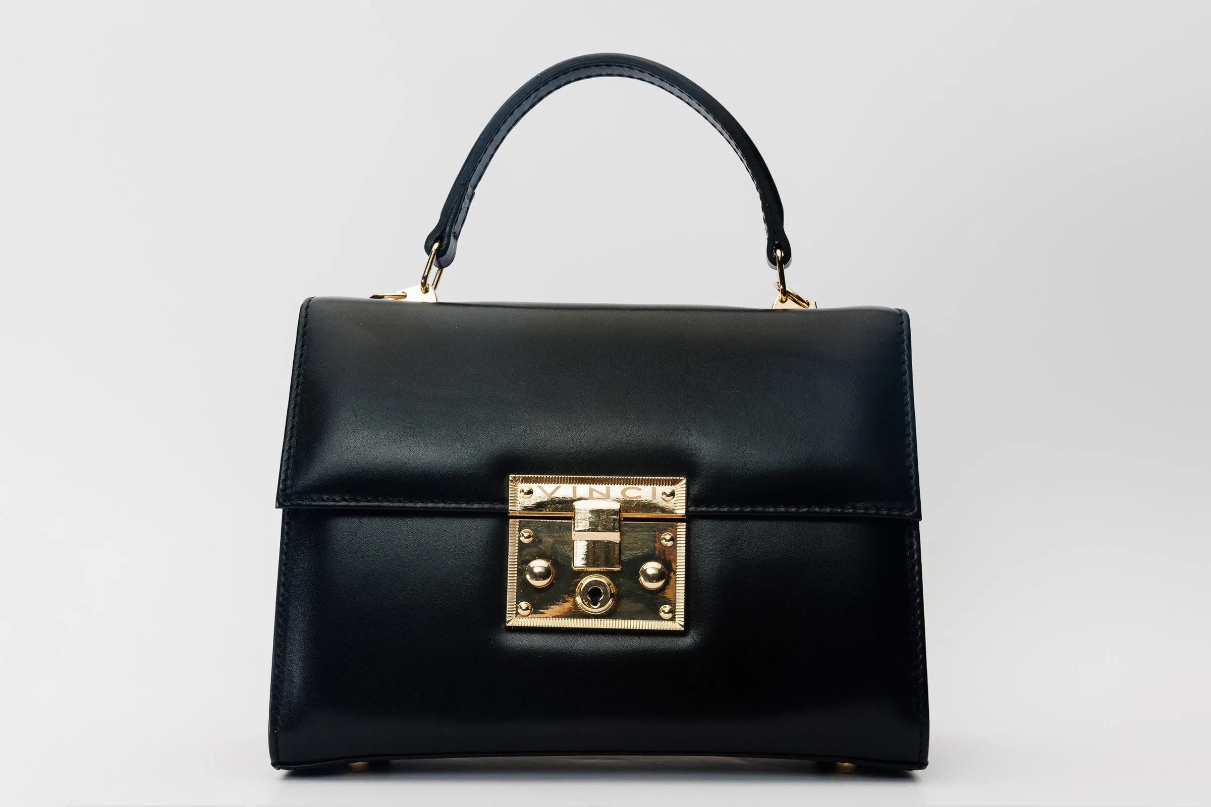 The Ege Black Leather Handbag