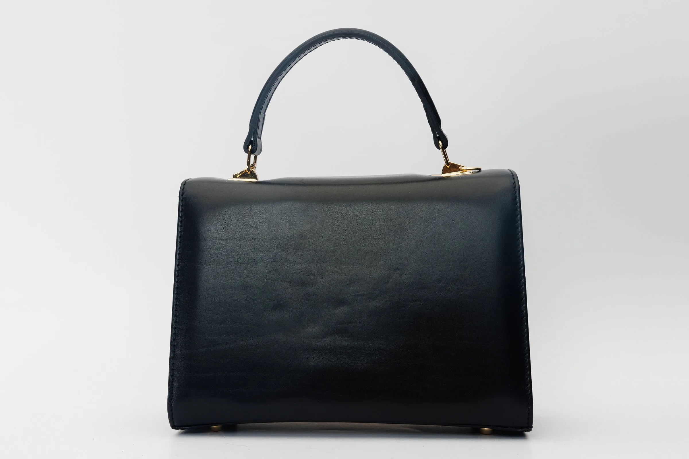 The Ege Black Leather Handbag