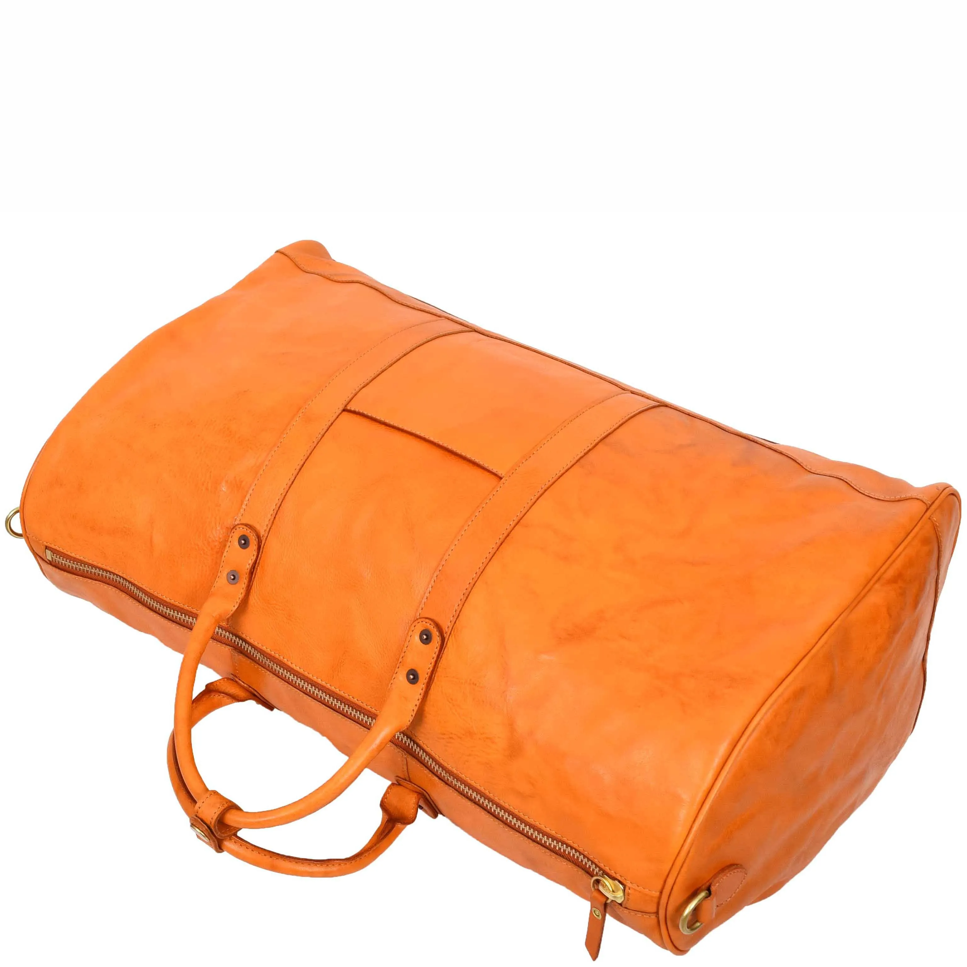 Travel Duffle Bag Genuine Vegetable Leather Large Holdall HOL712 Tan