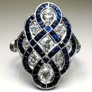 Trendy Retro Silver Plated Shining Pave Zirconia Ring