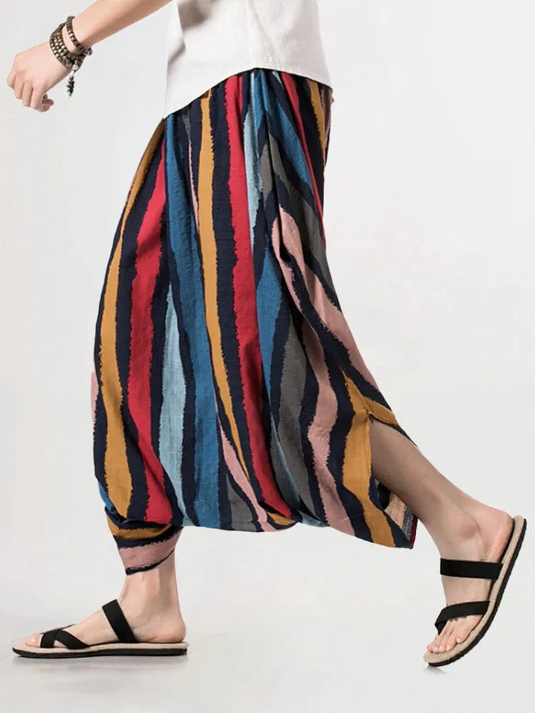 Trendy Stripe Linen Pants