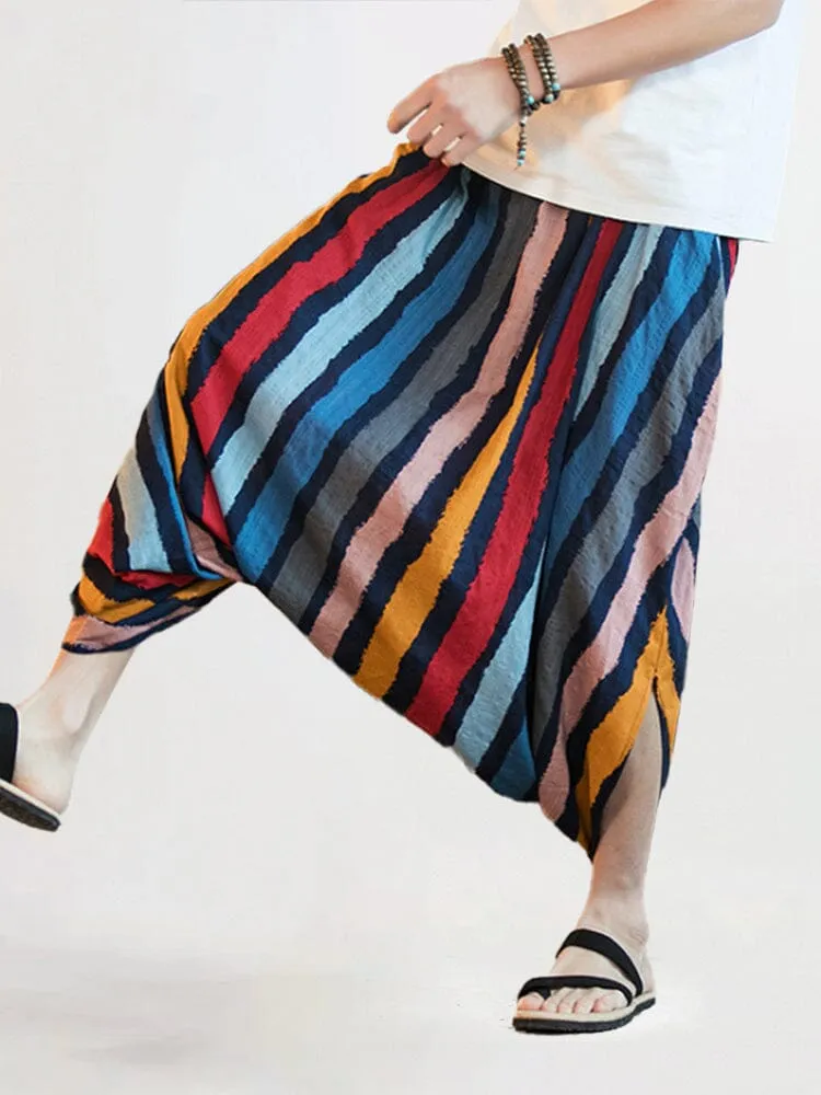 Trendy Stripe Linen Pants