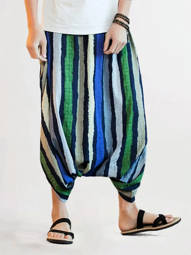 Trendy Stripe Linen Pants