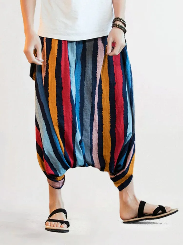 Trendy Stripe Linen Pants