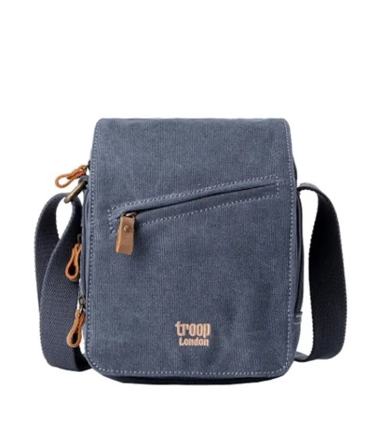 Troop London Small Zip Front Crossbody Bag - Blue