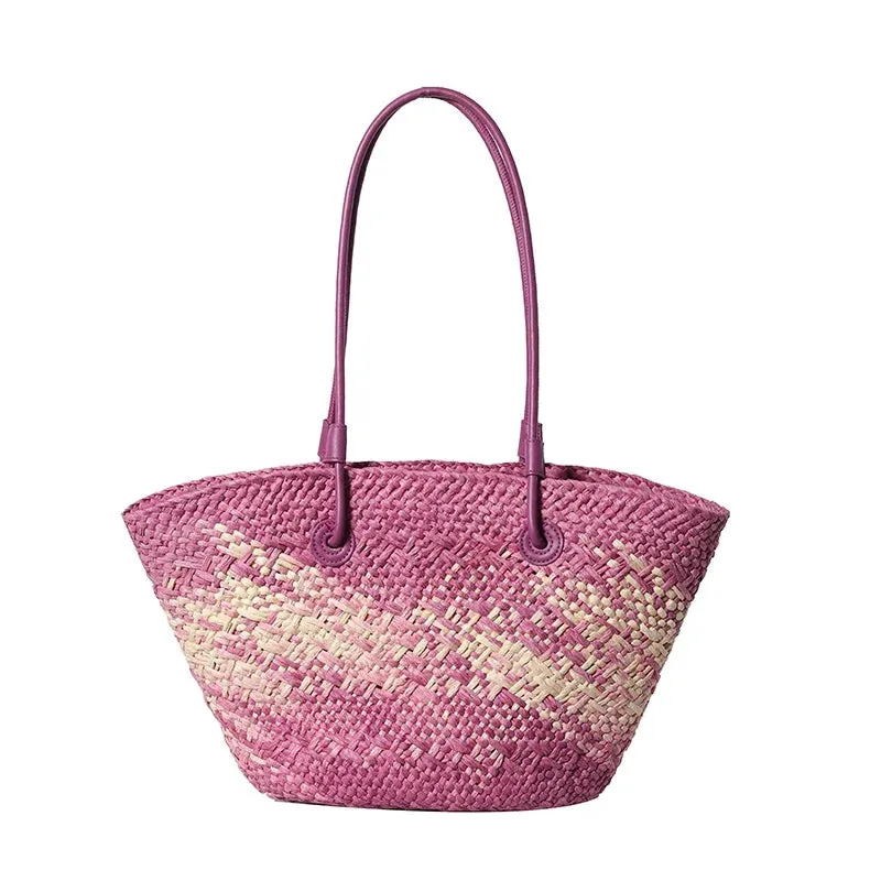 VAIGE Large Woven Straw Shoulder Bag for Summer Travel - Versatile Casual Tote with Cell Phone Pocket