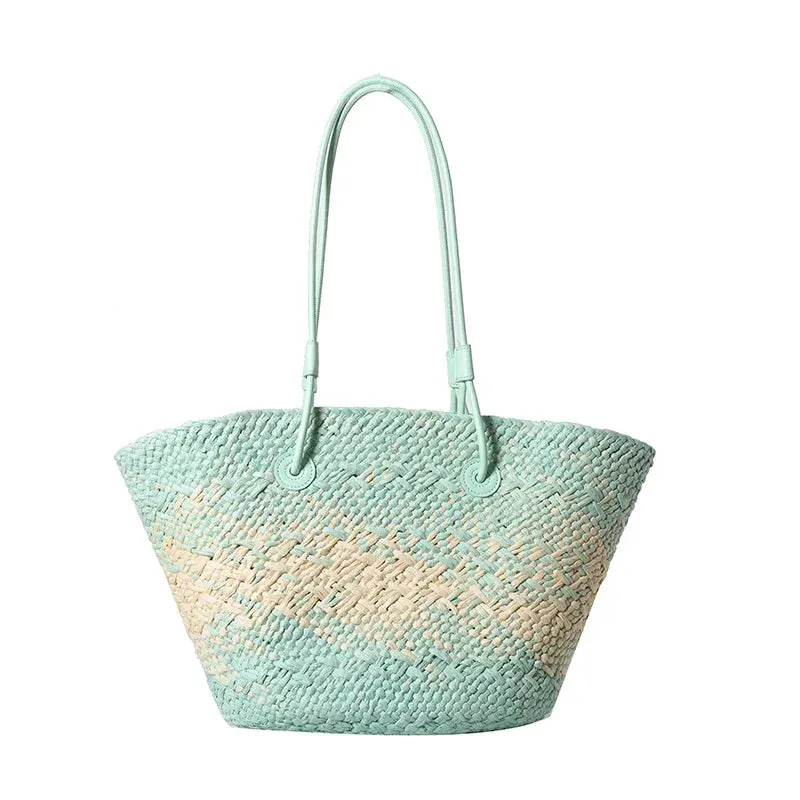 VAIGE Large Woven Straw Shoulder Bag for Summer Travel - Versatile Casual Tote with Cell Phone Pocket