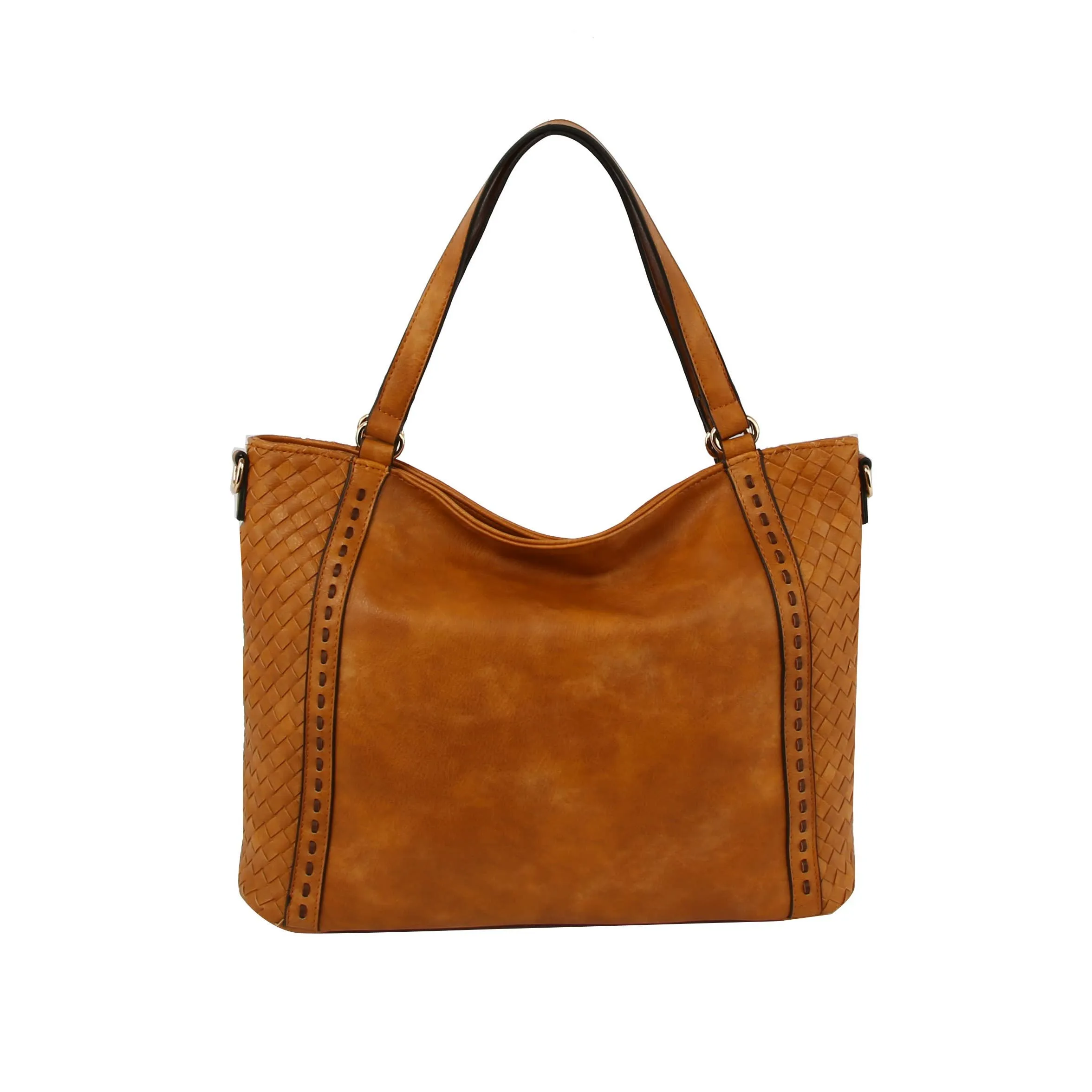 Weave Soft Leather Tote Crossbody Hobo Bag