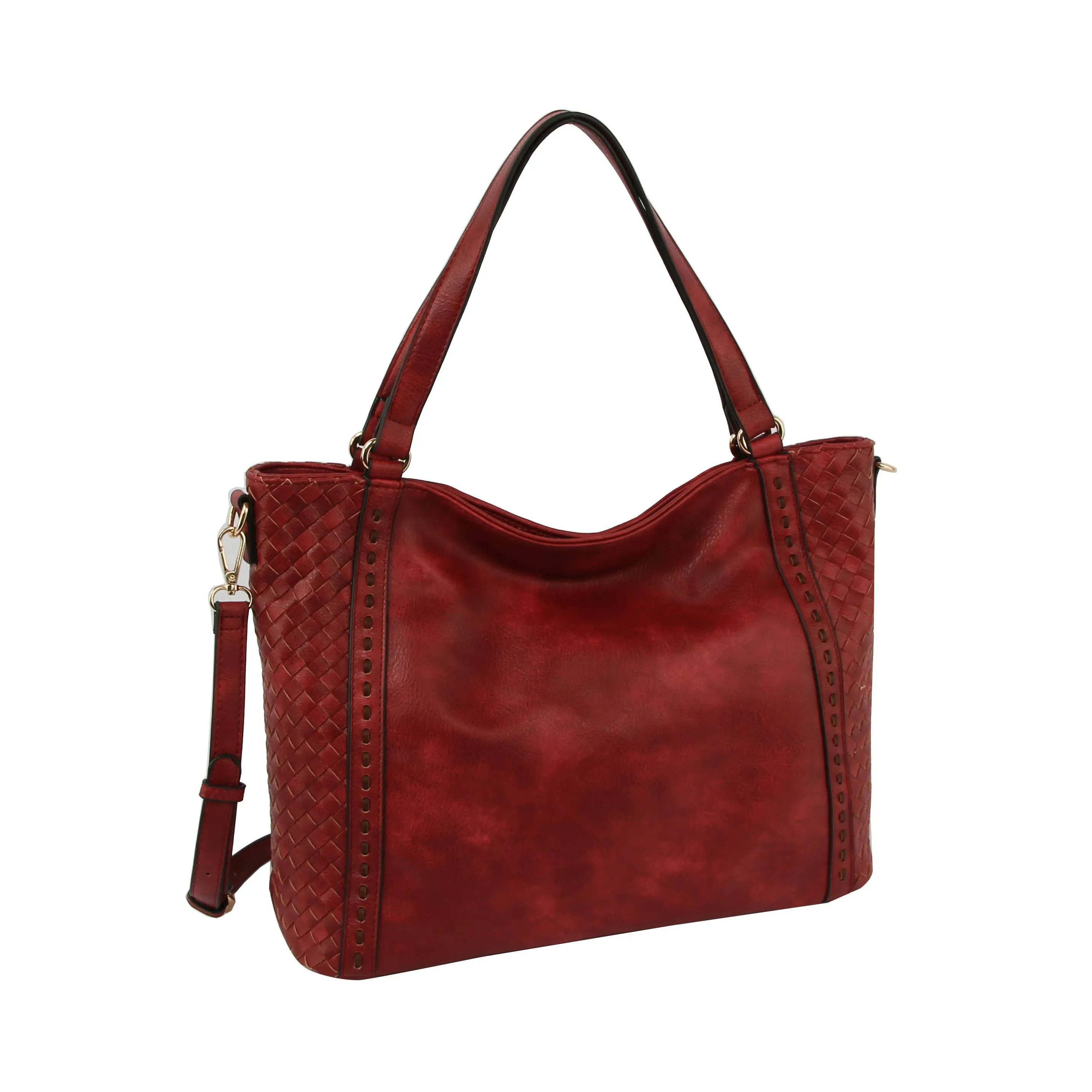 Weave Soft Leather Tote Crossbody Hobo Bag