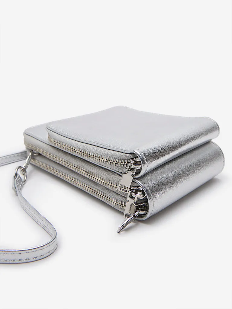 Women Accessories Silver Wallet-Style Sling Bag