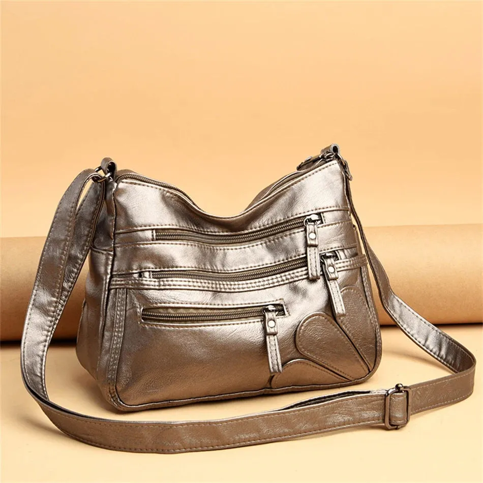 Women Shoulder Bag Multi-Layer Pockets Classic Crossbody Bag