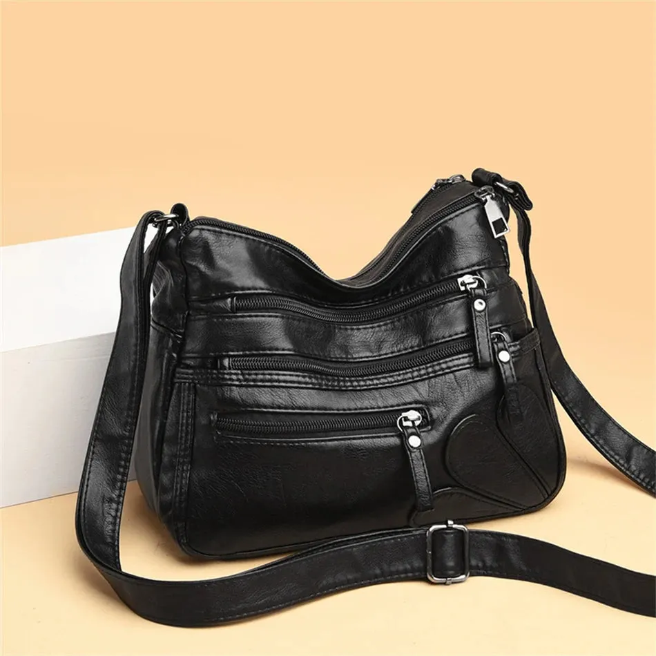 Women Shoulder Bag Multi-Layer Pockets Classic Crossbody Bag