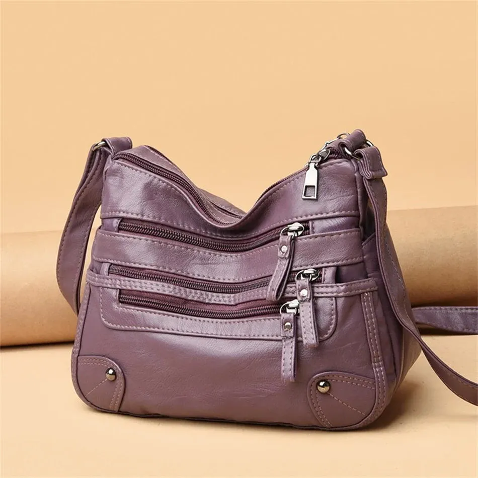 Women Shoulder Bag Multi-Layer Pockets Classic Crossbody Bag