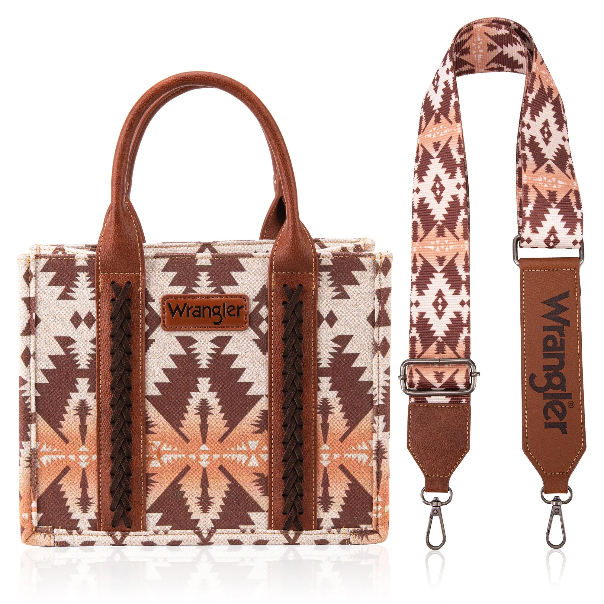 Wrangler Southwestern Print Small Canvas Tote/Crossbody Bag (WG2203-8120SLCF)