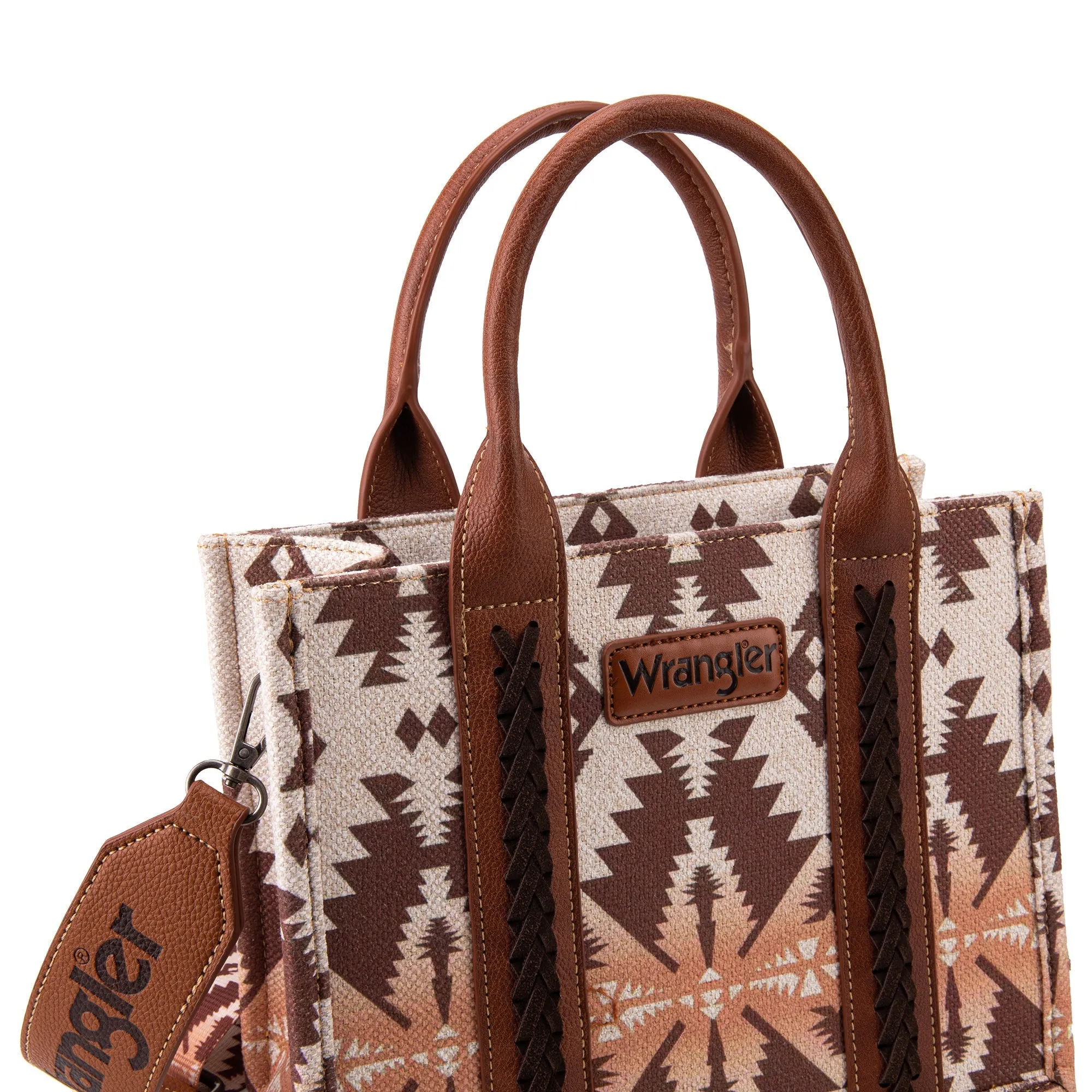 Wrangler Southwestern Print Small Canvas Tote/Crossbody Bag (WG2203-8120SLCF)